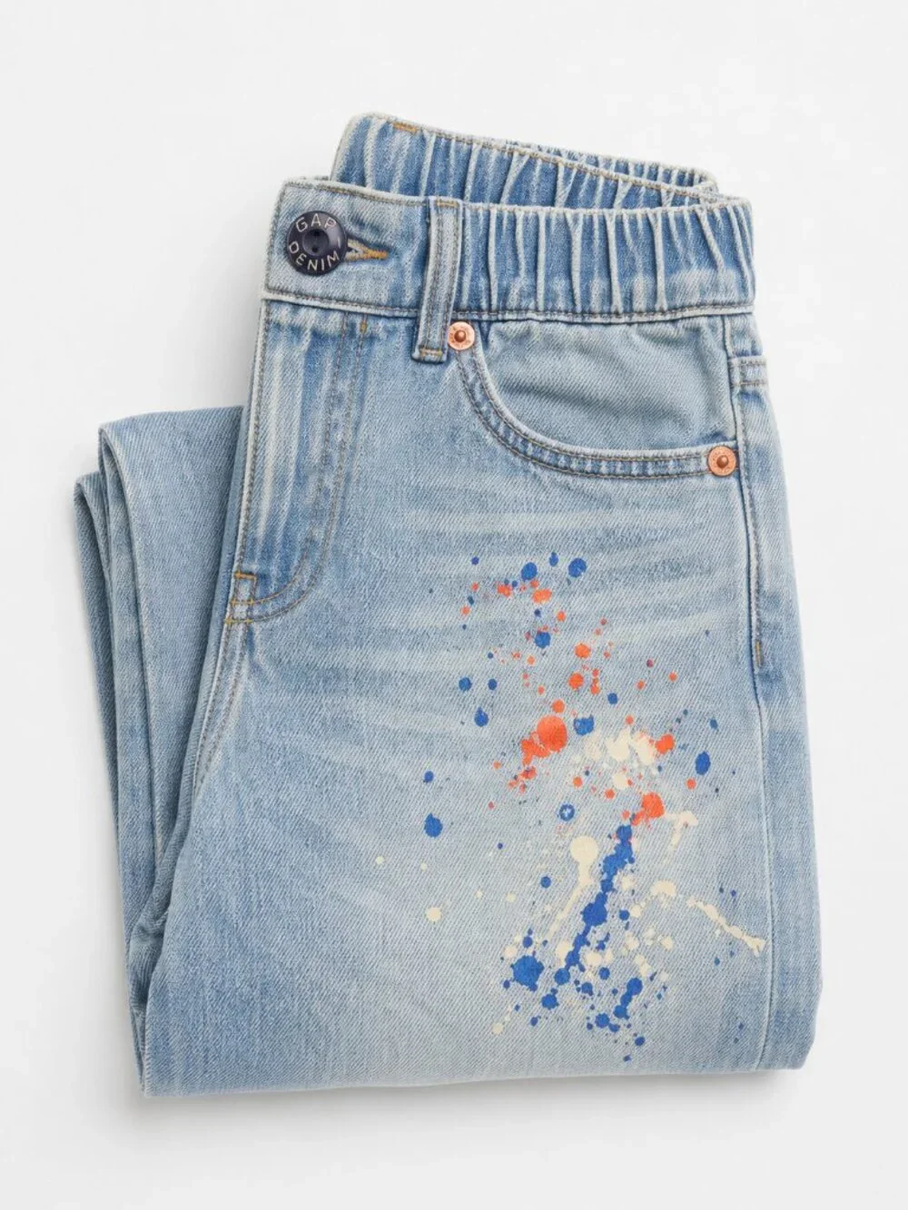 Gap Kids Easy Baggy Paint Splatter Jeans Size M 8